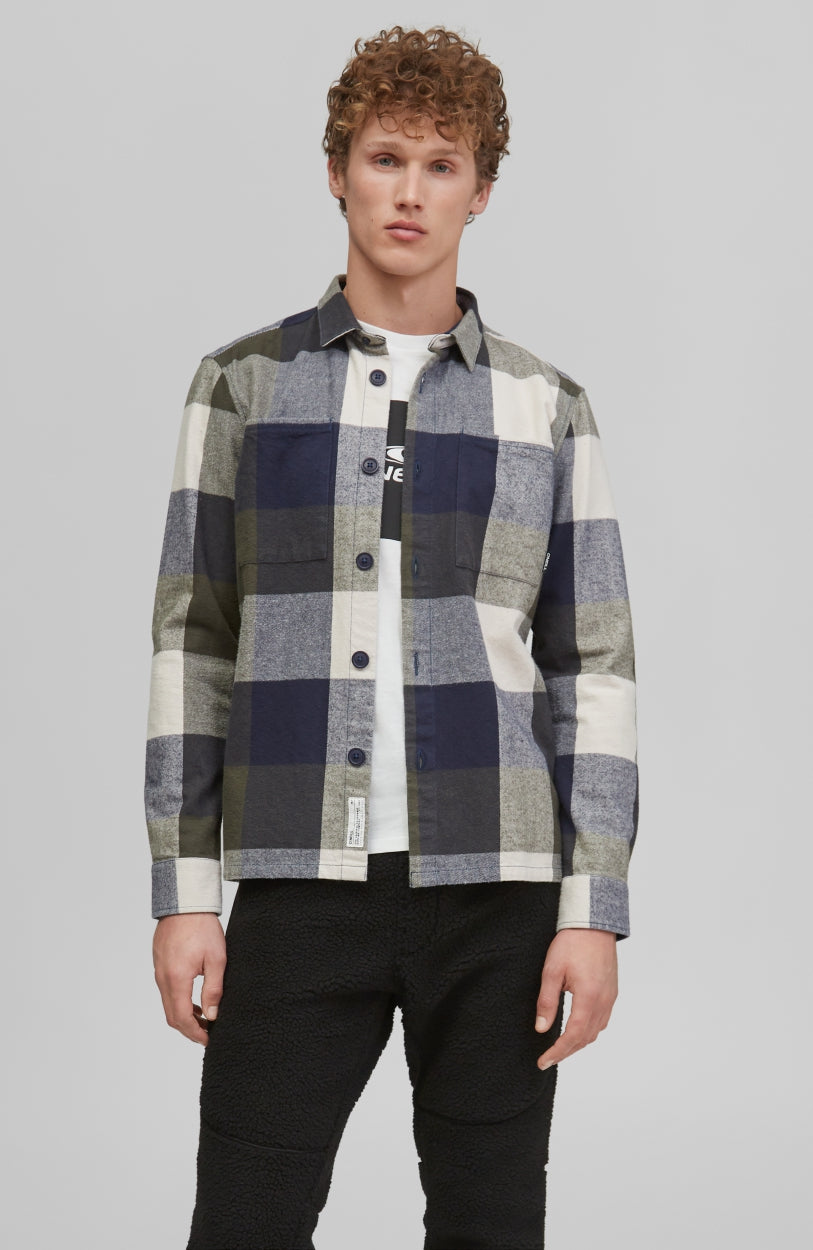 Utility Flannel Check Shirt | Blue Print - A