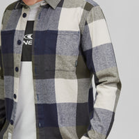 Utility Flannel Check Shirt | Blue Print - A