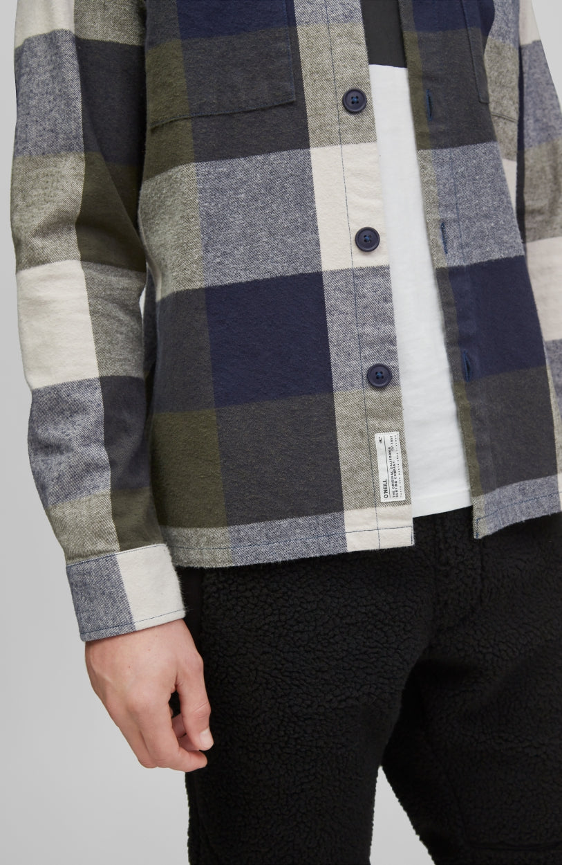 Utility Flannel Check Shirt | Blue Print - A