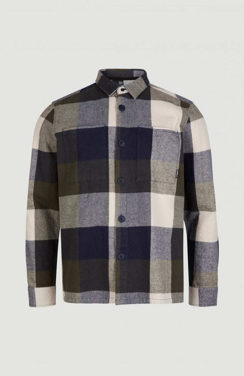 Utility Flannel Check Shirt | Blue Print - A