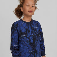 All Over Print Hybrid Crew Sweatshirt | Blue With White