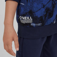 All Over Print Hybrid Crew Sweatshirt | Blue With White