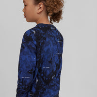 All Over Print Hybrid Crew Sweatshirt | Blue With White