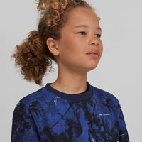 All Over Print Hybrid Crew Sweatshirt | Blue With White