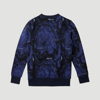 All Over Print Hybrid Crew Sweatshirt | Blue With White