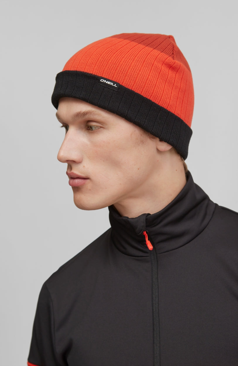Blockstripe Beanie | Rooibos Red