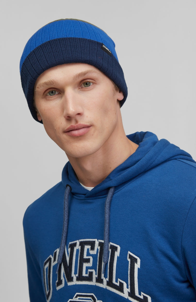 Blockstripe Beanie | Forest Night -A