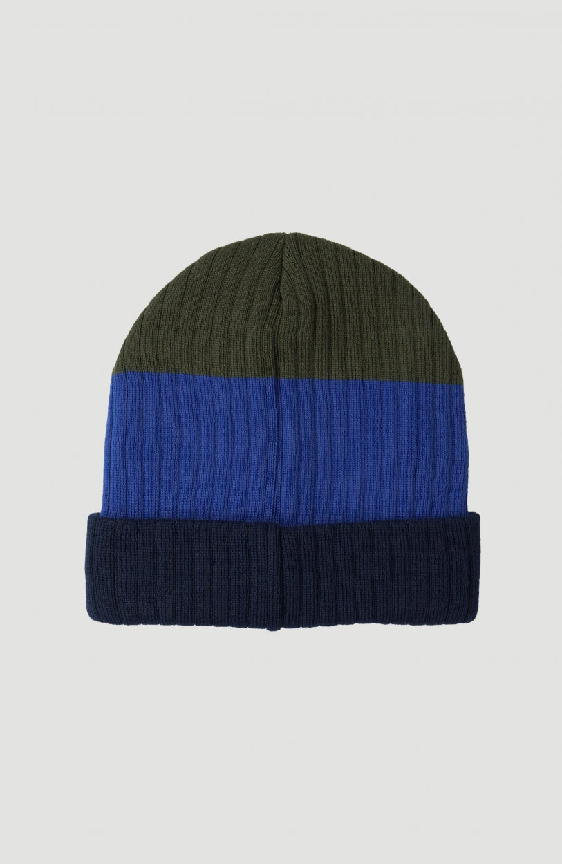 Blockstripe Beanie | Forest Night -A