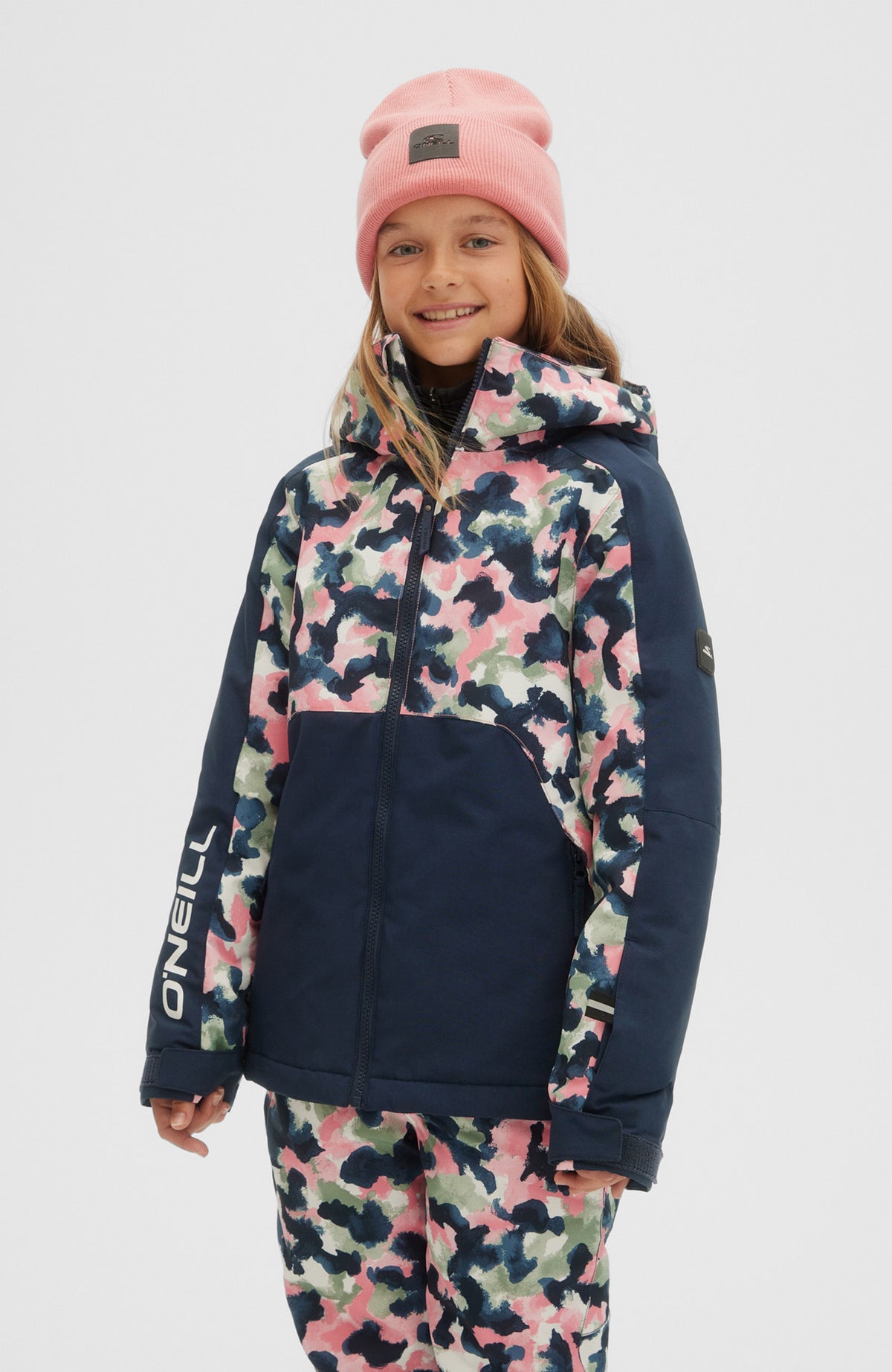 Adelite All Over Print Snow Jacket | Blue With Pink or Purple