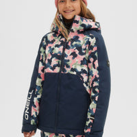 Adelite All Over Print Snow Jacket | Blue With Pink or Purple