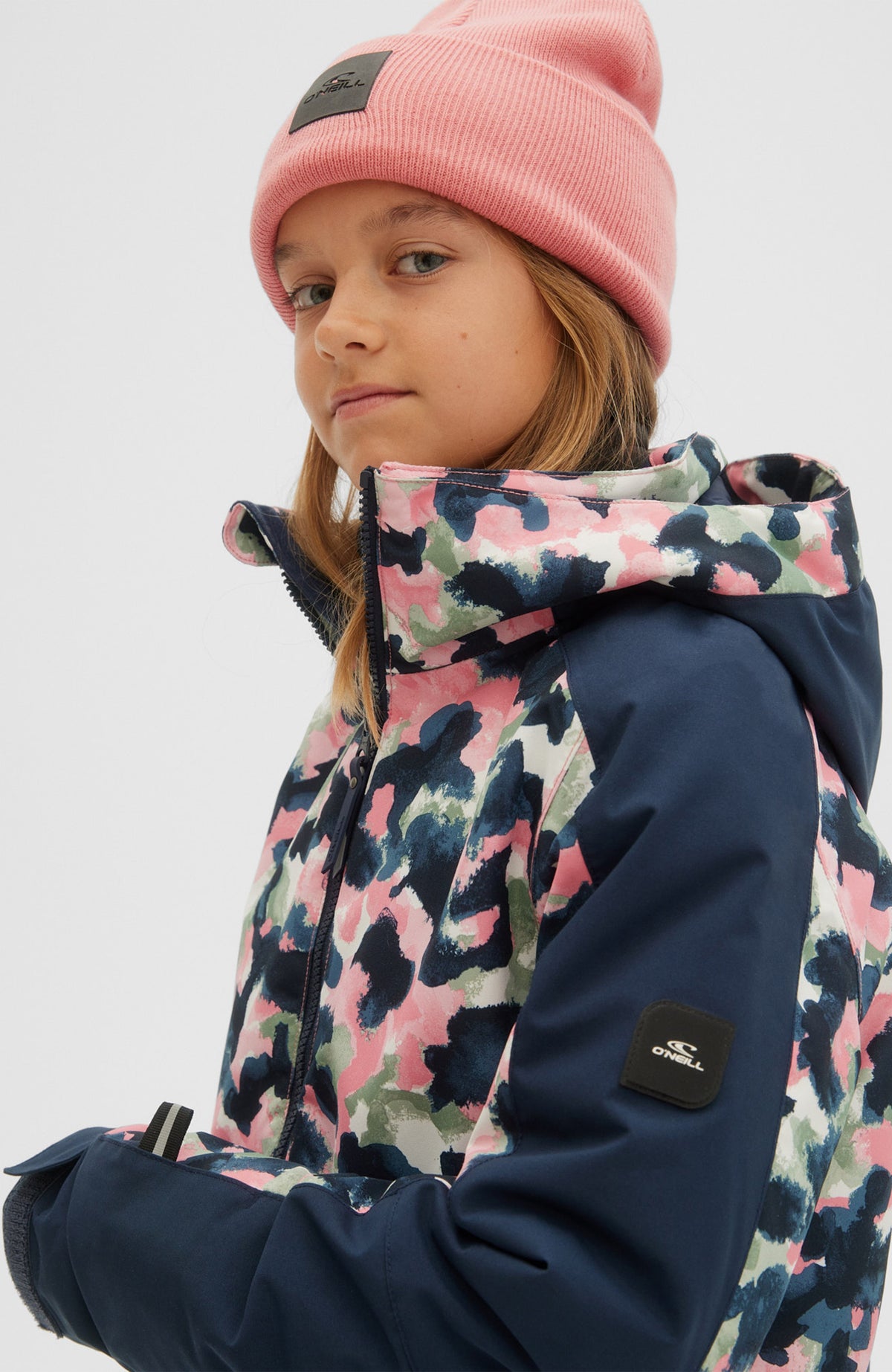 Adelite All Over Print Snow Jacket | Blue With Pink or Purple