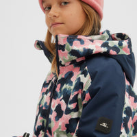 Adelite All Over Print Snow Jacket | Blue With Pink or Purple