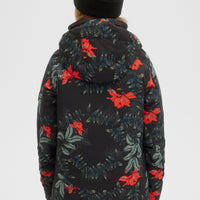 Adelite All Over Print Snow Jacket | Black With Green
