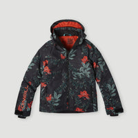 Adelite All Over Print Snow Jacket | Black With Green