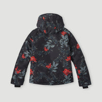 Adelite All Over Print Snow Jacket | Black With Green