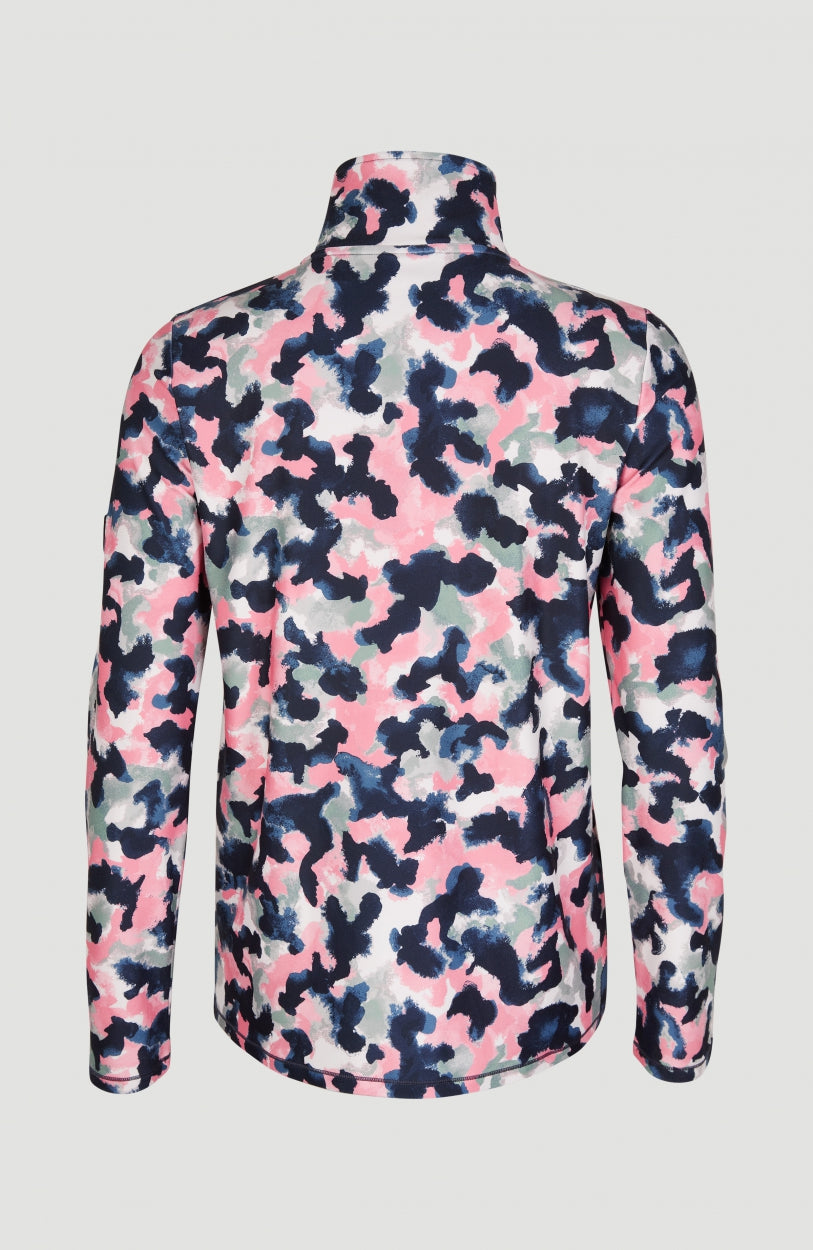 Clime All Over Print Half Zip Fleece | Blue With Pink or Purple