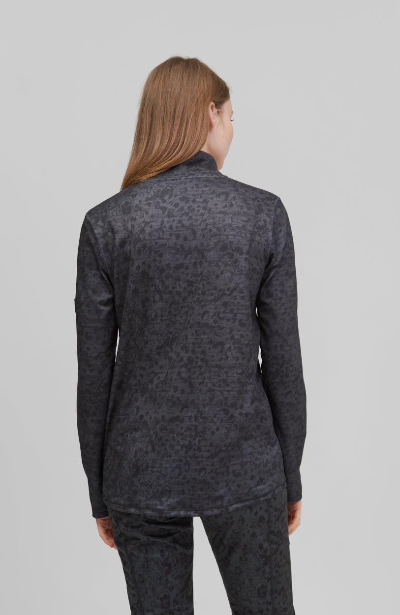Clime All Over Print Half Zip Fleece | Grey With Black