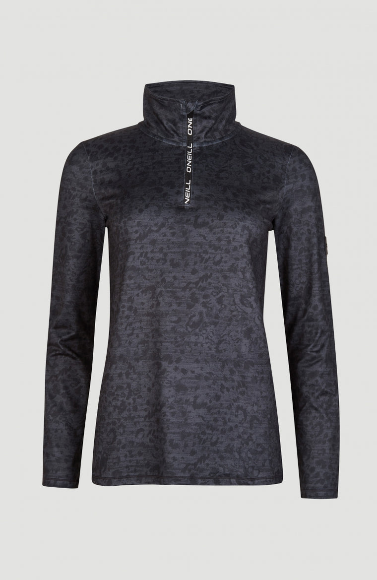 Clime All Over Print Half Zip Fleece | Grey With Black