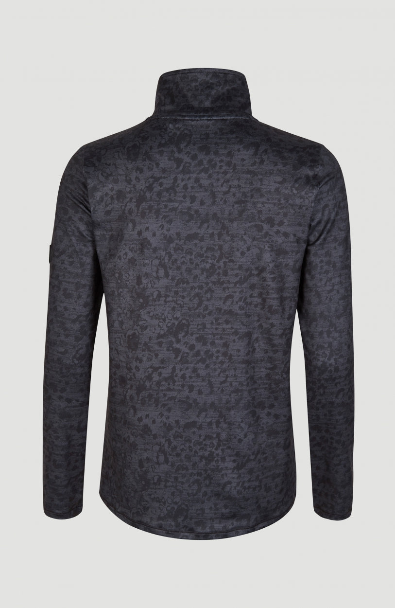 Clime All Over Print Half Zip Fleece | Grey With Black