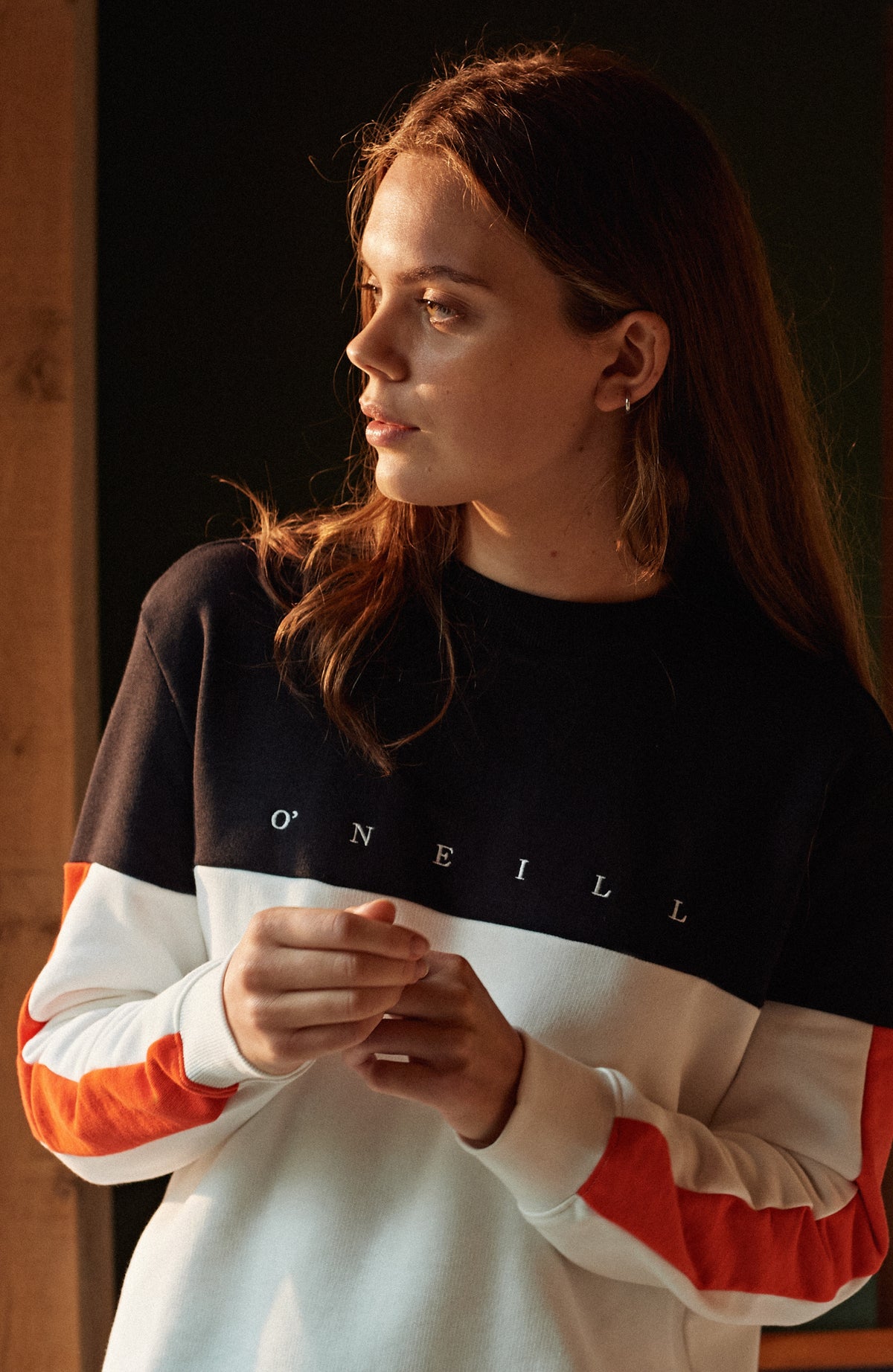 Block Crew Sweatshirt | Powder White