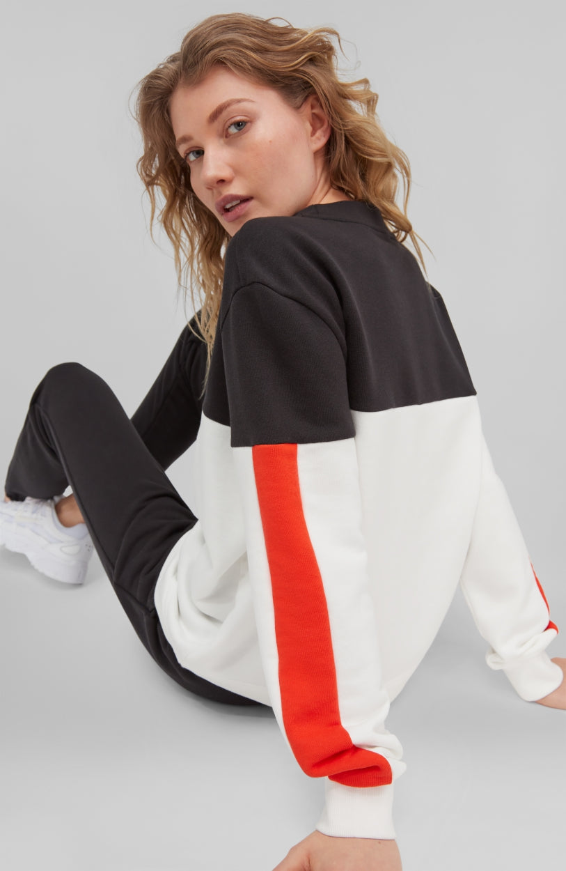 Block Crew Sweatshirt | Powder White