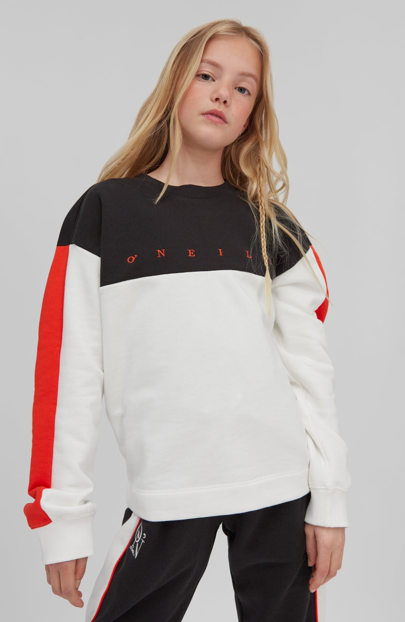 Colorblock Crew Sweatshirt | Powder White