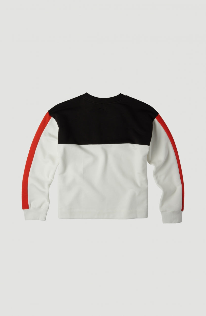 Colorblock Crew Sweatshirt | Powder White