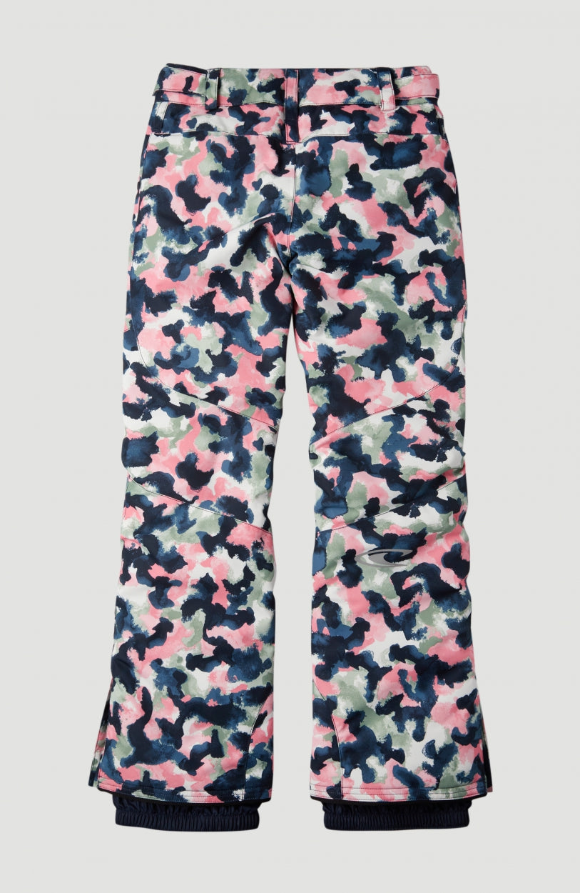 Charm All Over Print Snow Pants | Blue With Pink or Purple