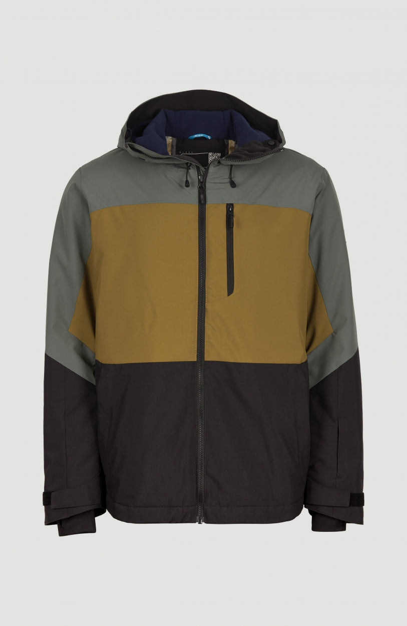 Carbon Snow Jacket | Balsam Green Colour Block