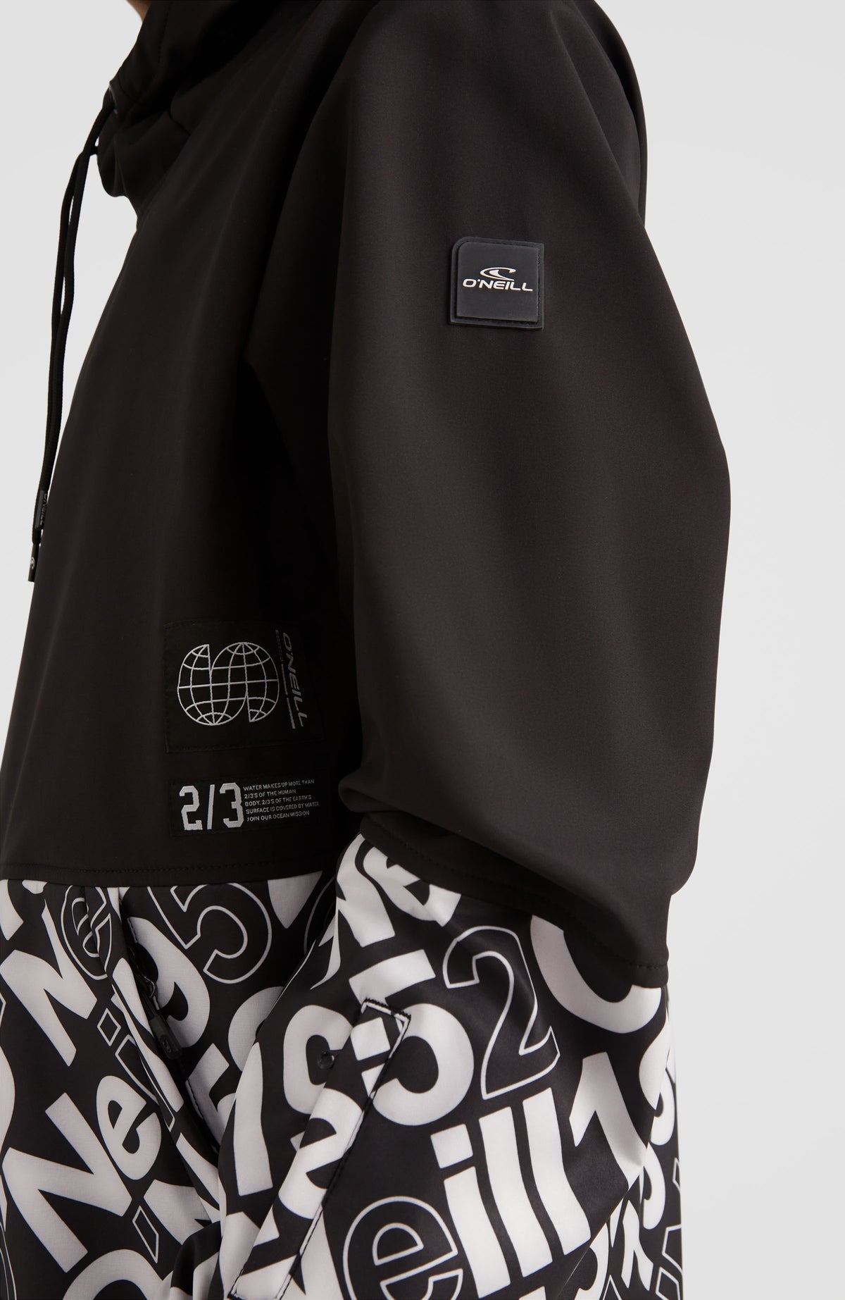 Softshell Hoodie Jacket | Black Out Colour Block