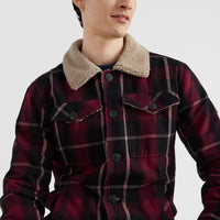 Fleece Lined Jacket | Red Tartan Check
