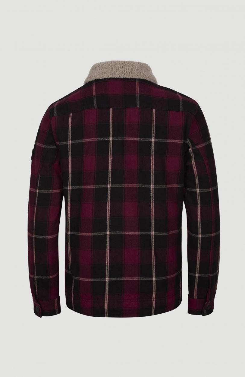 Fleece Lined Jacket | Red Tartan Check