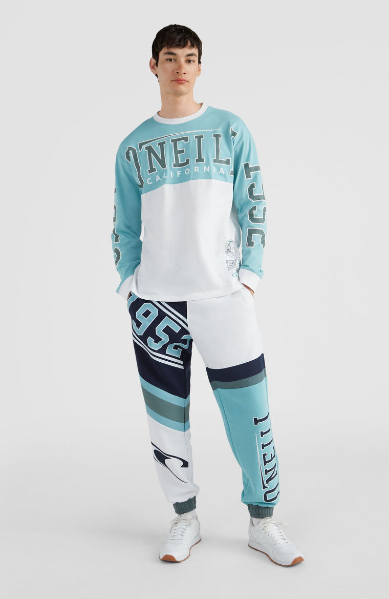 Collegiate Progressive Sweatpants | Aqua Sea Colour Block
