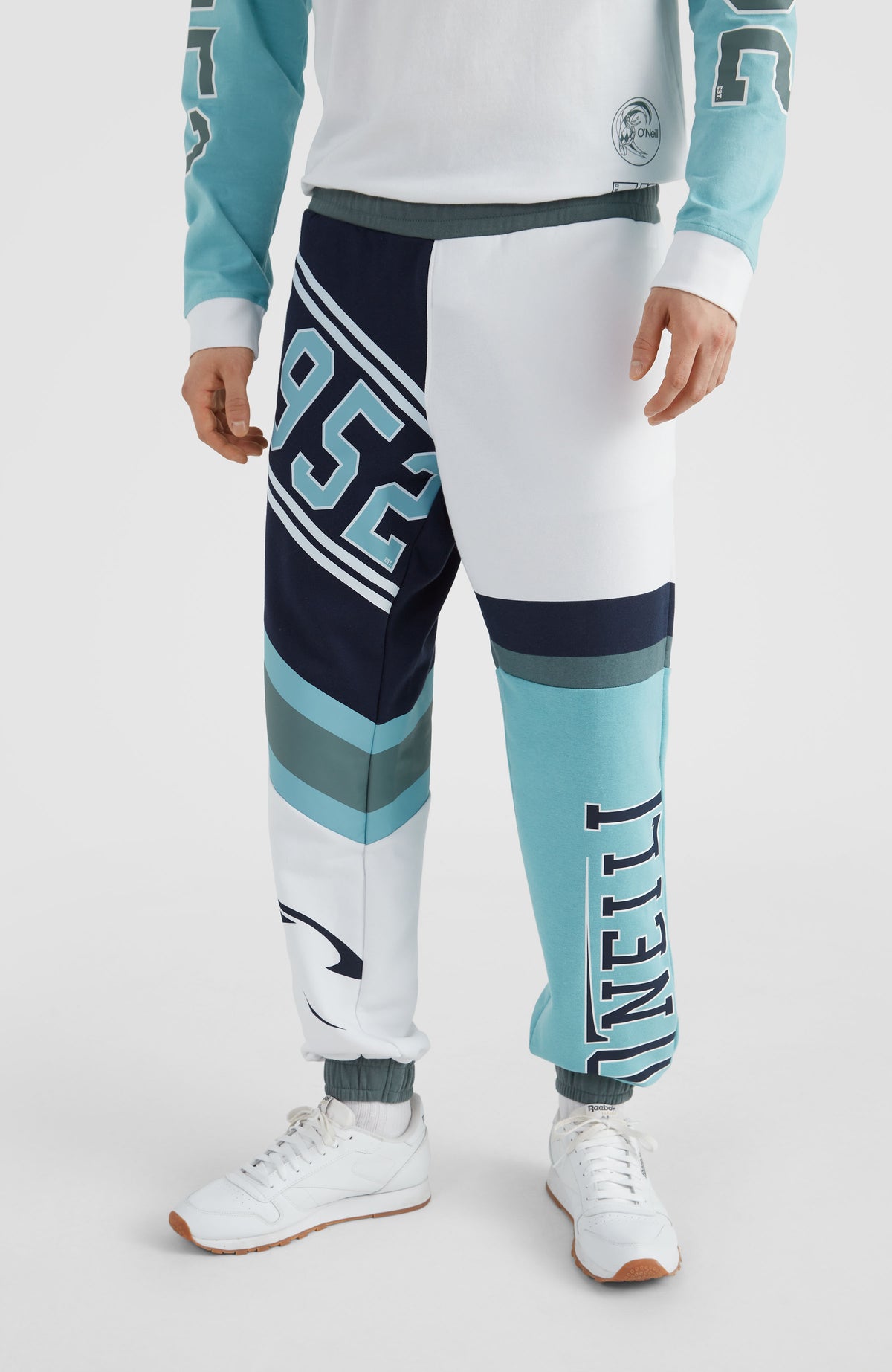 Collegiate Progressive Sweatpants | Aqua Sea Colour Block