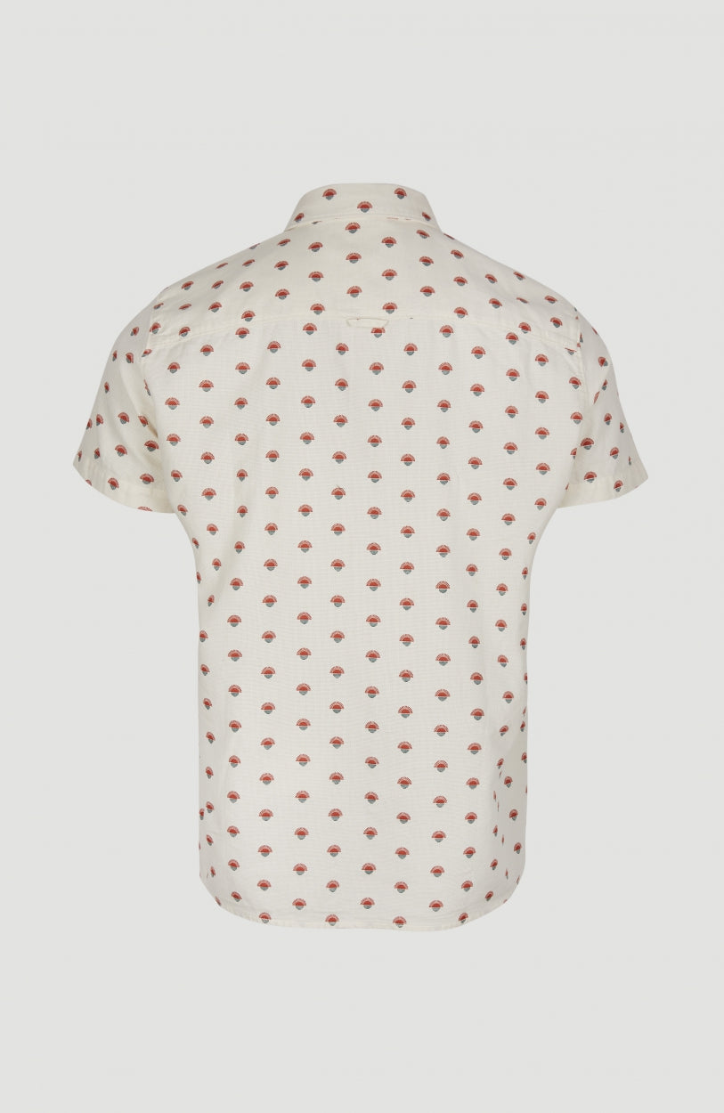 Chambray Shirt with All Over Print | White