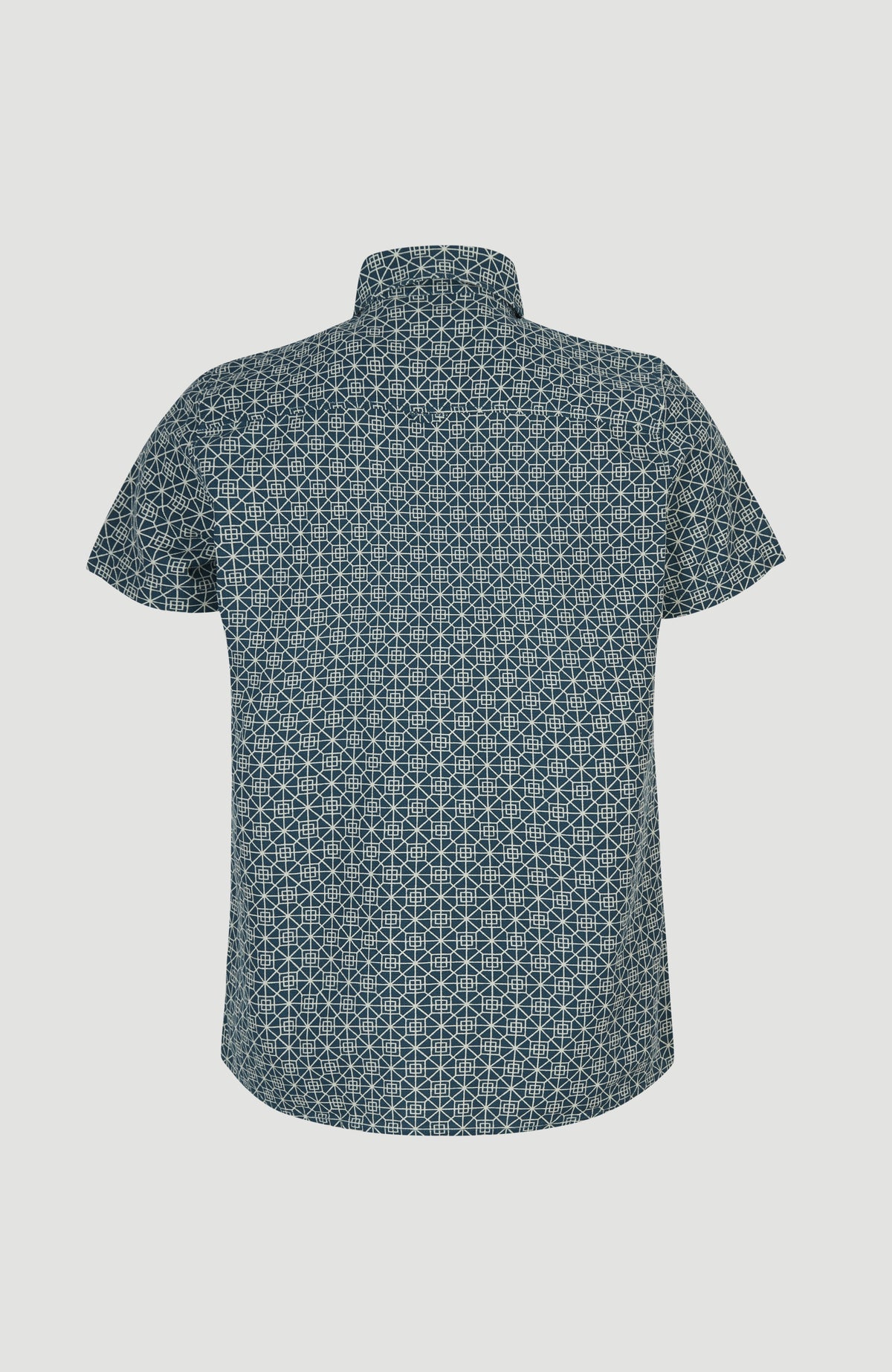 Chambray Shirt with All Over Print | Blue AO 3