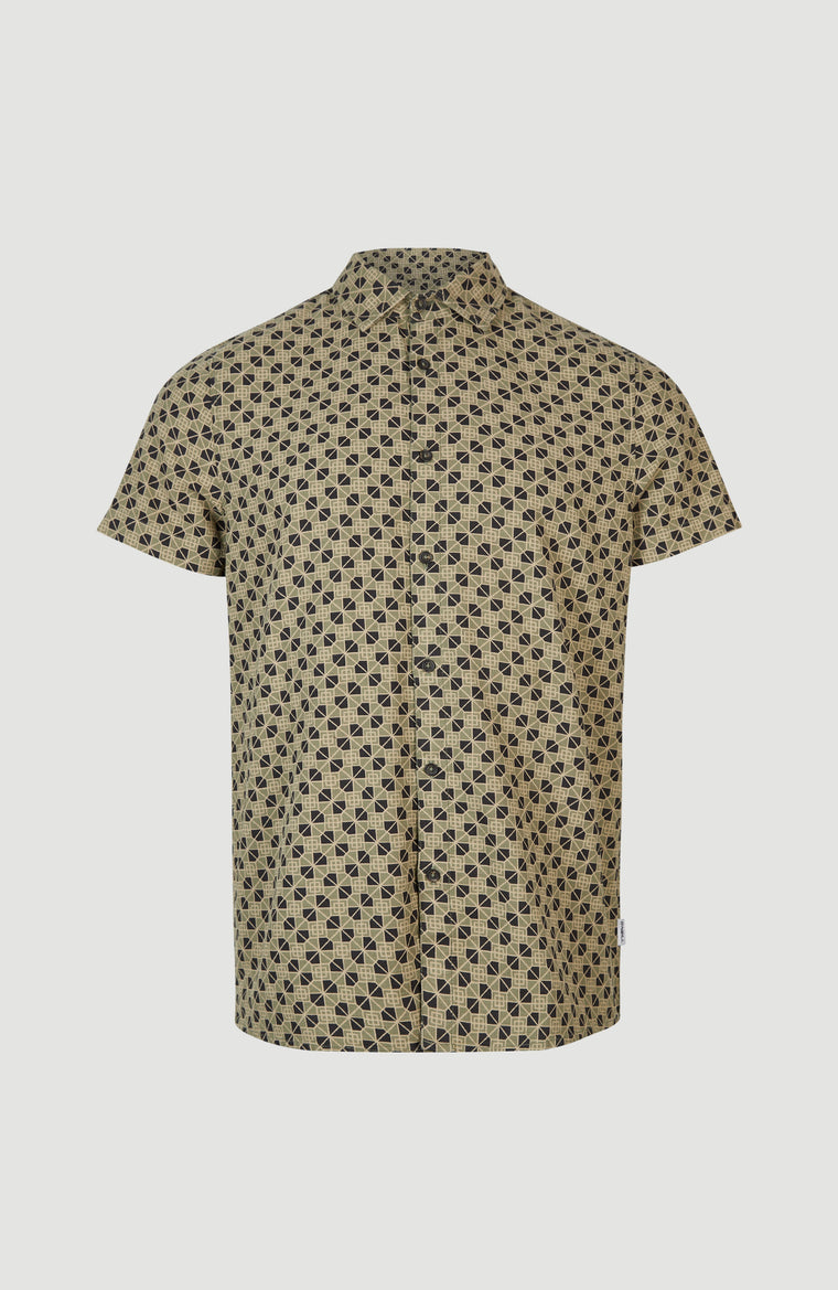 Chambray Shirt with All Over Print | Black AO 1