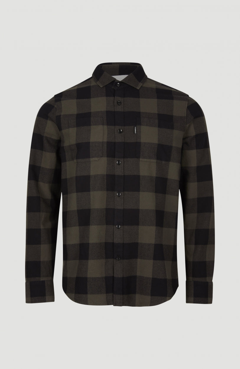 Checked Flannel Shirt | Green Small Buffalo Check