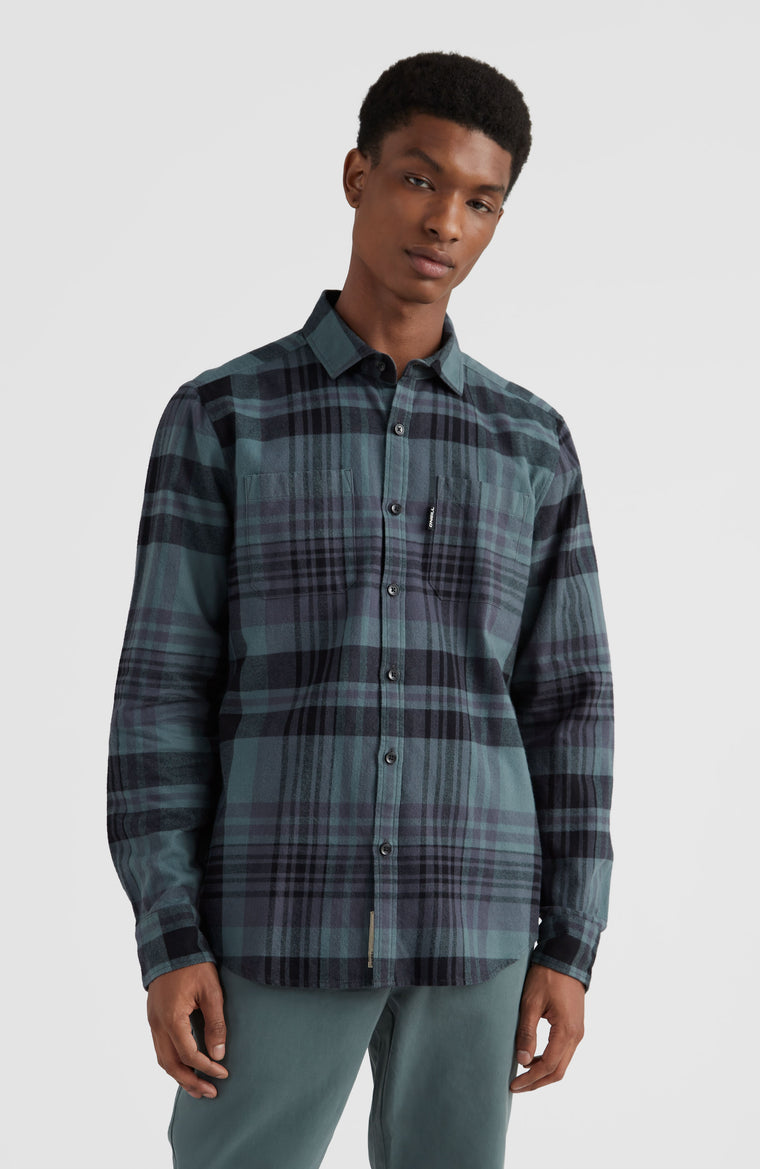 Checked Flannel Shirt | Green Plaid Check