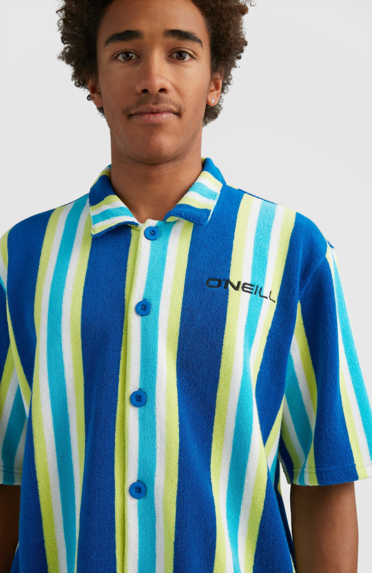 Brights Terry Shirt | Blue Towel Stripe