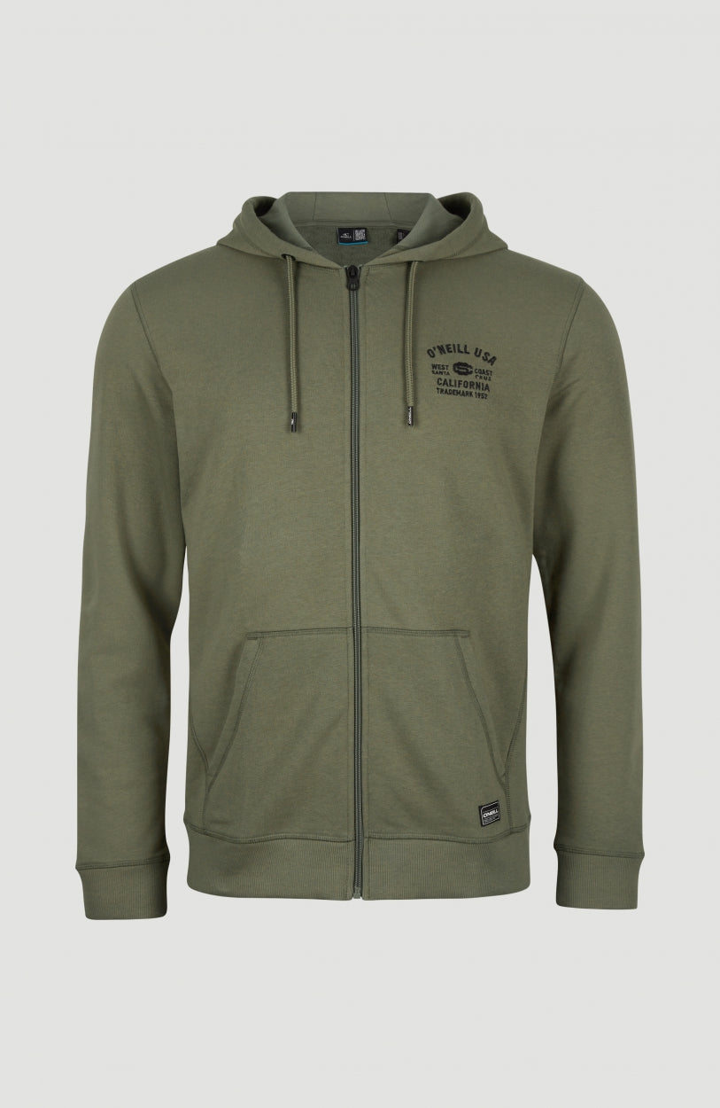 State Hoodie Jacket | Deep Lichen Green