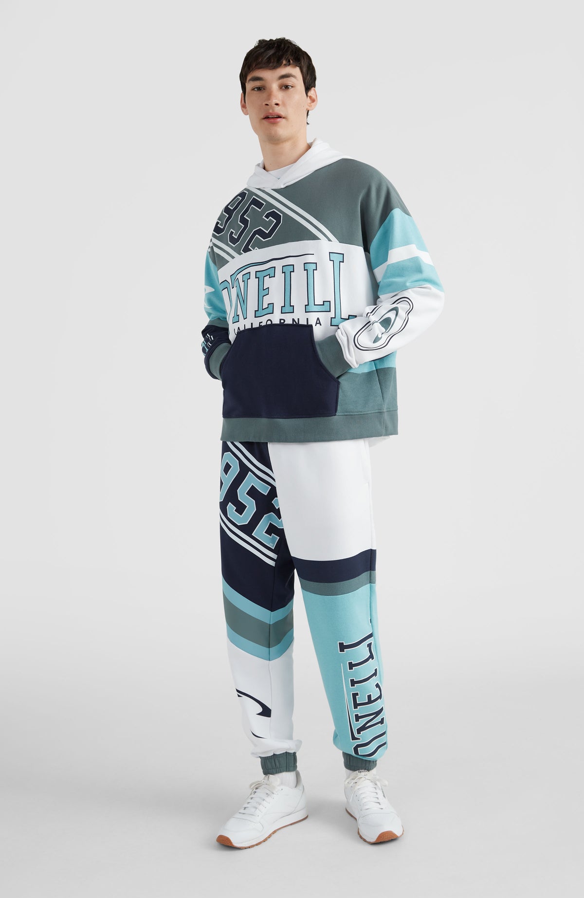 Collegiate Progressive Hoodie | Aqua Sea Colour Block