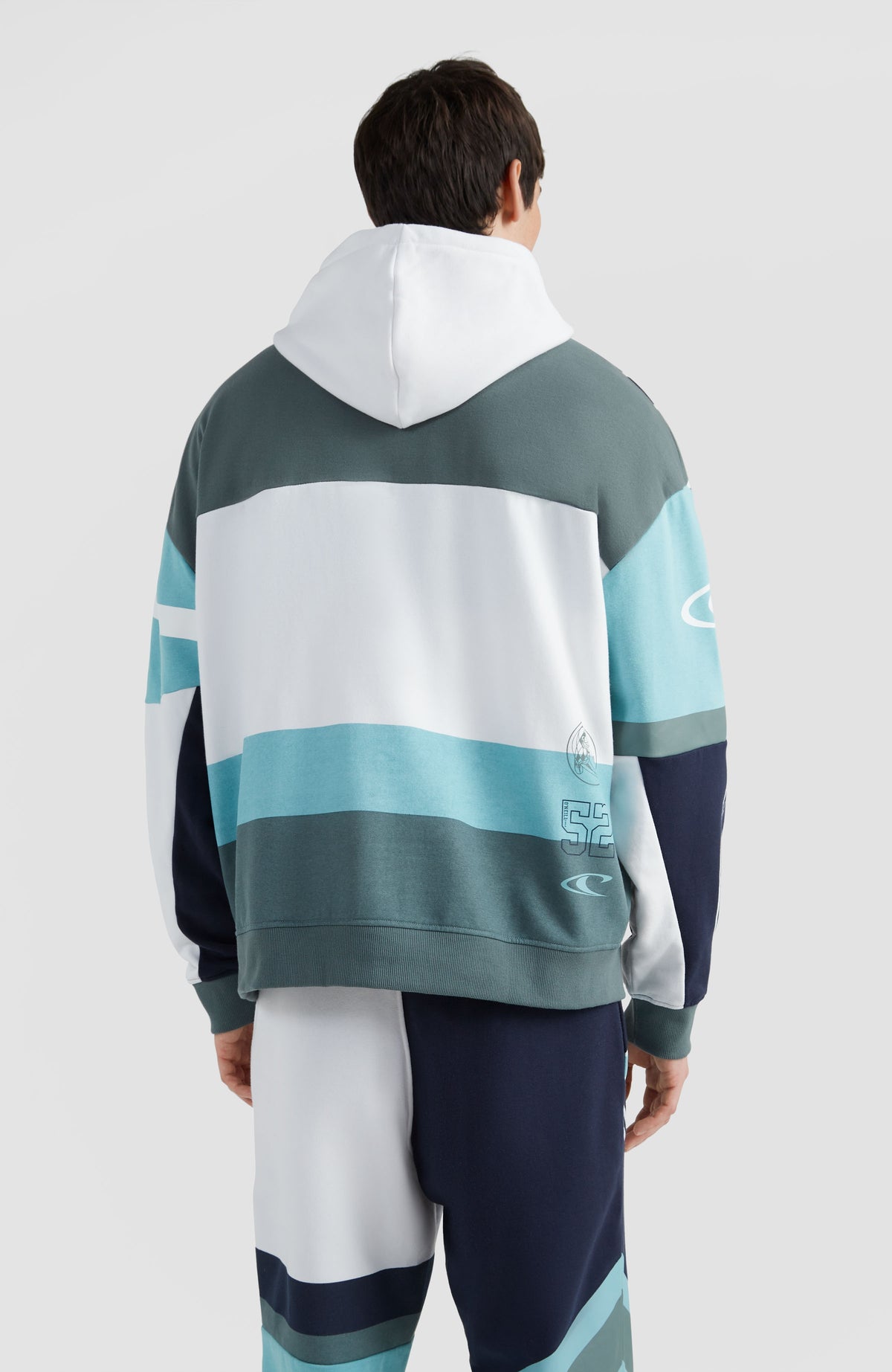 Collegiate Progressive Hoodie | Aqua Sea Colour Block