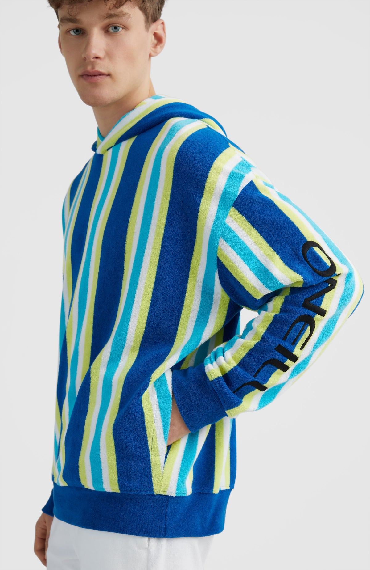 Brights Terry Hoodie | Blue Towel Stripe