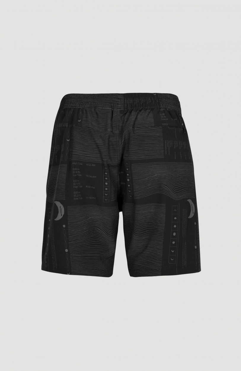 All Day Print Hybrid Shorts | Black AO 6
