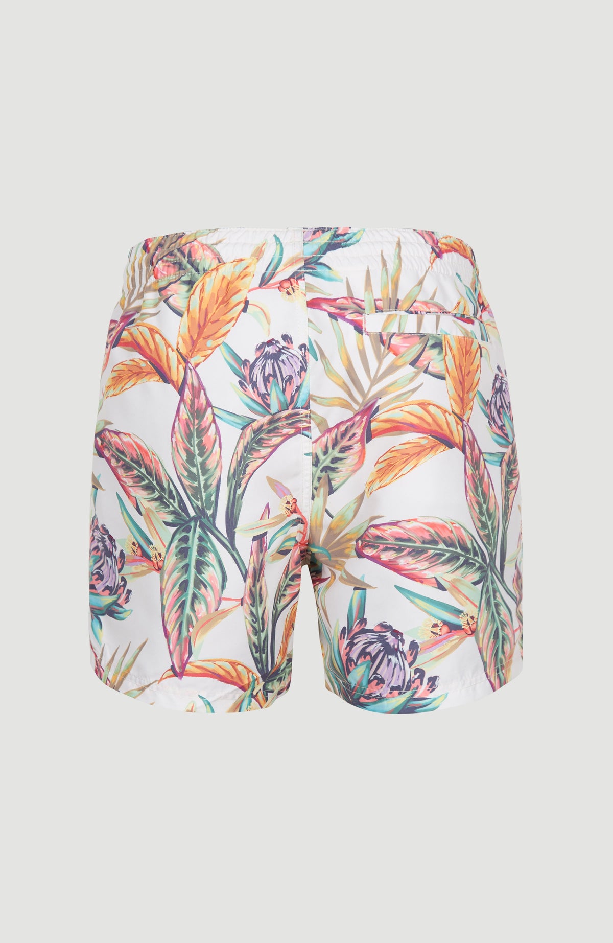 Cali Print 15'' Swim Shorts | White Tropical Flower