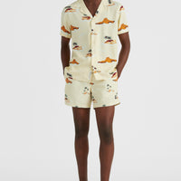 Cali Print 15'' Swim Shorts | Beige Lost Island
