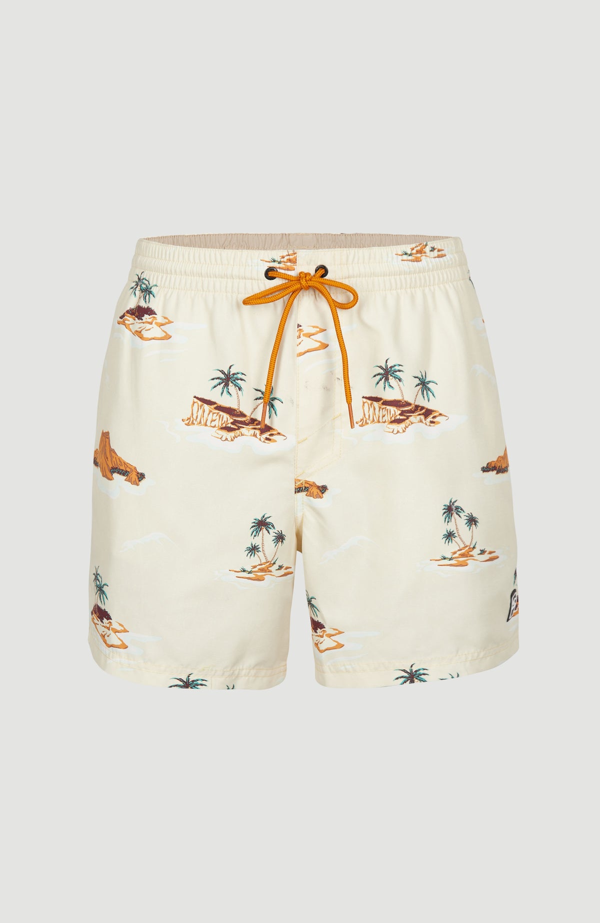 Cali Print 15'' Swim Shorts | Beige Lost Island