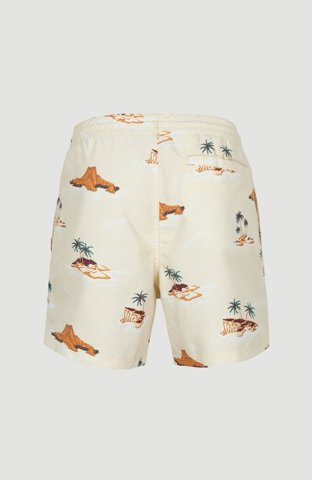 Cali Print 15'' Swim Shorts | Beige Lost Island