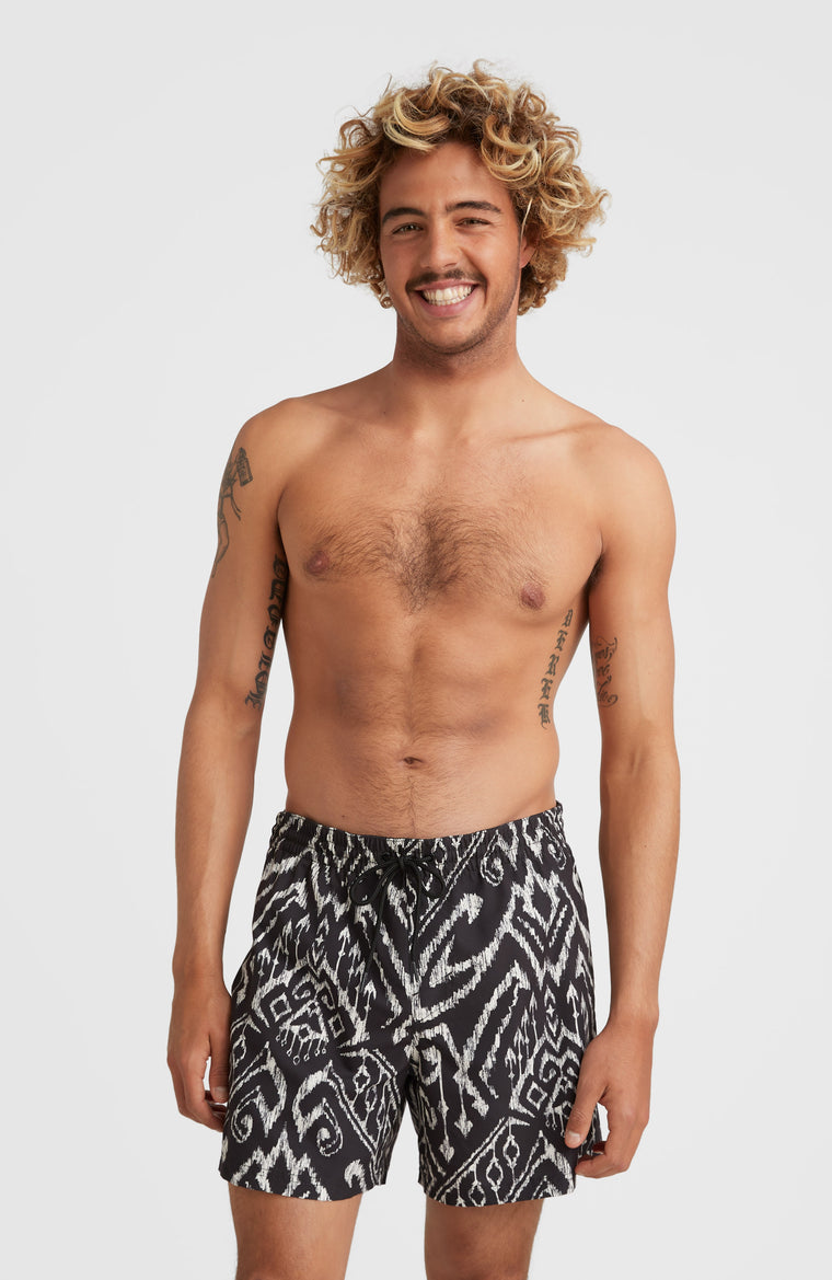 Cali Print 15'' Swim Shorts | Black Magic Carpet